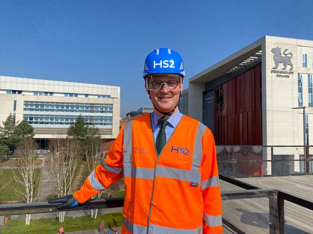 Darren Jones MP, Chief Secretary to the Treasury, at HS2 Curzon Street Station on Thursday, April 3.