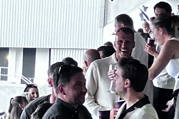 Newcastle United star Dan Burn in the crowd for Sam Fender at St James Park