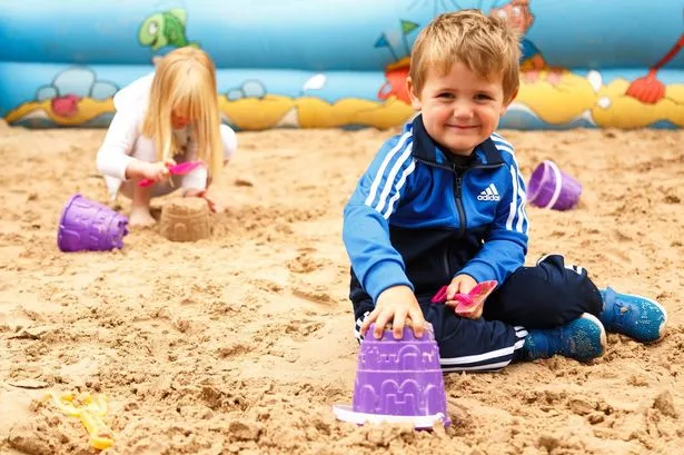 Fun at the beach at New Square Shopping Centre in West Bromwich