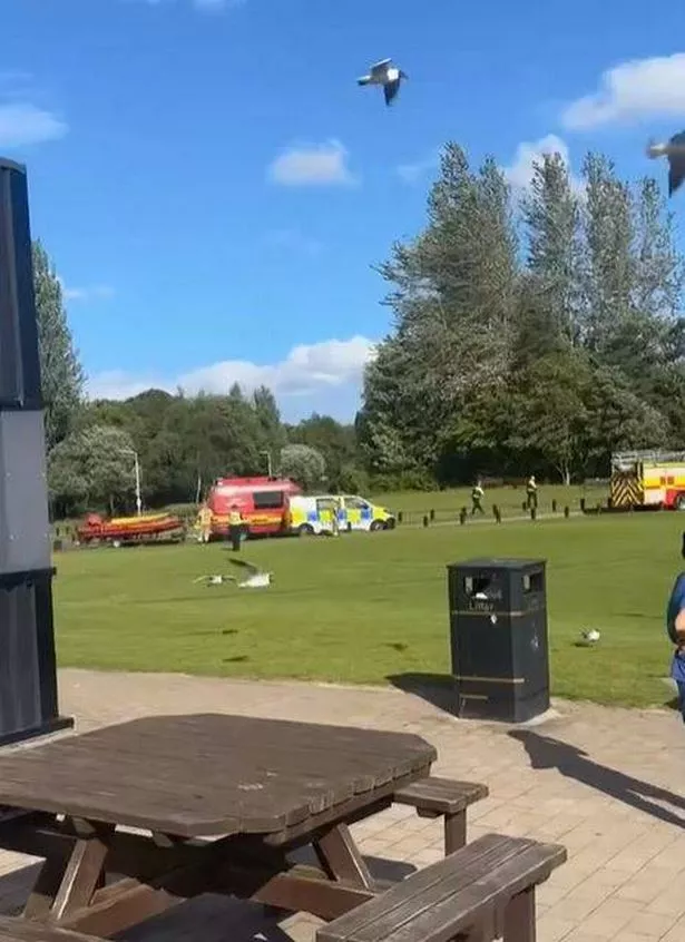 A lifeboat arriving at the loch