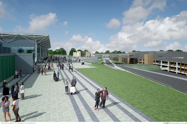How the new public transport interchange at Bristol Airport will look