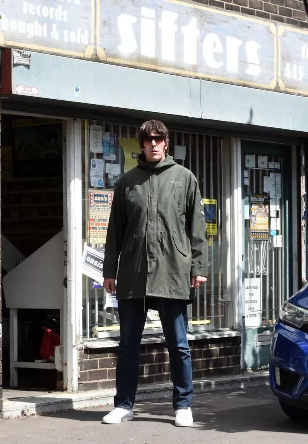 Liam's double rocked up outside the famous Sifter's record shop on Fog Lane in Burnage