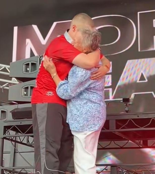 Music producer Morgan, who hails from Atherton, gave his grandma a hug on the Parklife stage