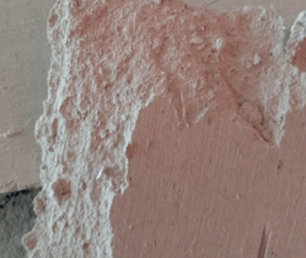Close up image of the asbestos containing material
