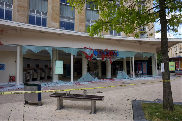 Barclays Bank branches up and down the country were smashed up in a co-ordinated attack by activist group, Palestine Action