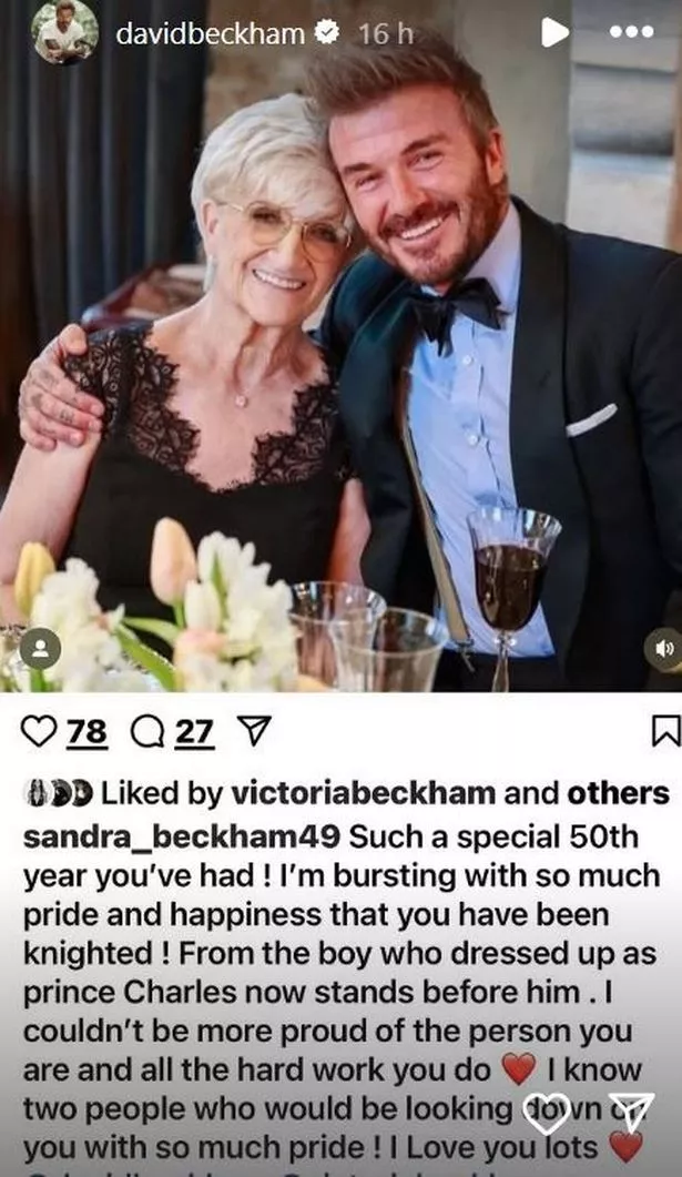 Sandra had some lovely things to say about David.