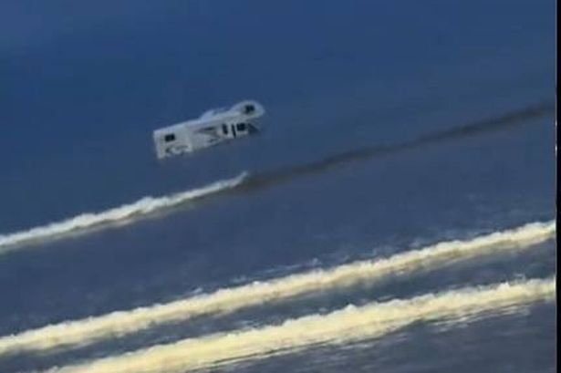 The campervan became submerged in the sea