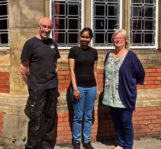 Staff at Hulme Hall in Port Sunlight (left to right: Kris Dawson, Lekha Mahendran and Judy Squires) 