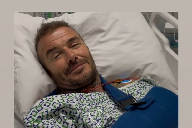 Victoria Beckham shared a photo of her husband in a hospital bed
