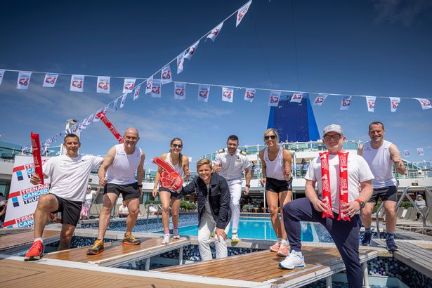 P&O Cruises employees and Jeff Brazier onboard Britannia