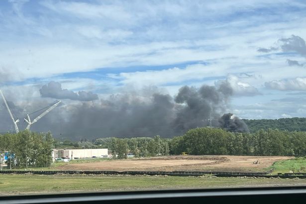 Large smoke clouds from a fire in Avonmouth.