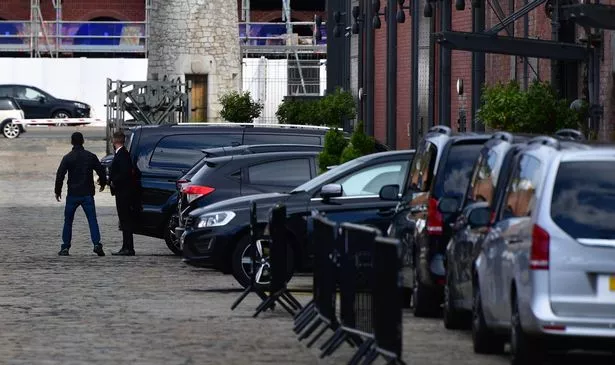 A massive security presence has been spotted outside the Titanic Hotel