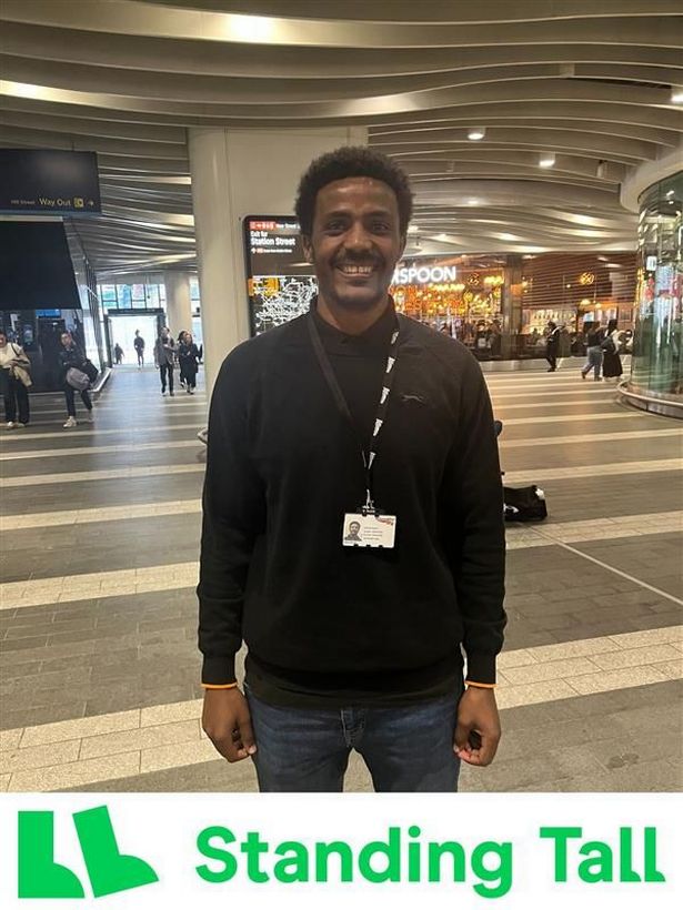 Noham, one of Standing Tall's success stories, now working for Network Rail at Birmingham New Street