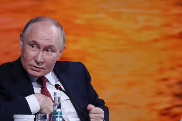 SAINT PETERSBURG, RUSSIA - JUNE 20: (RUSSIA OUT) Russian President Vladimir Putin speaks during the plenary session of the 28th Saint Petersburg International Economic Forum SPIEF 2025,  June 20, 2025, in Saint Petersburg, Russia. President Vladimir Putin attended the annual major economic forum.  (Photo by Contributor/Getty Images)