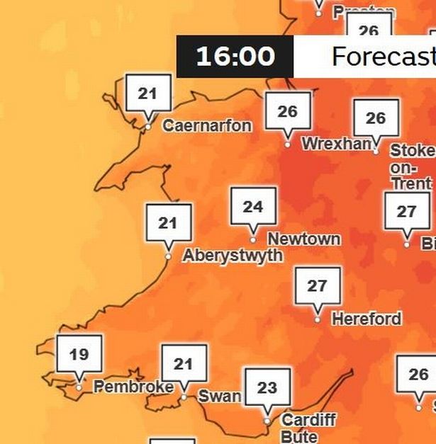 Met Office temperature map