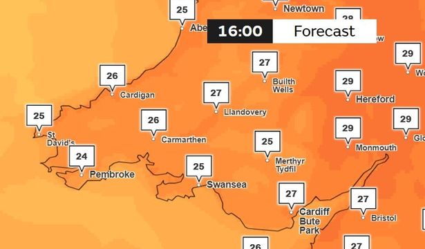 Met Office temperature map