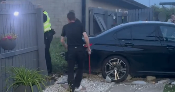 A driver ploughed through a fence