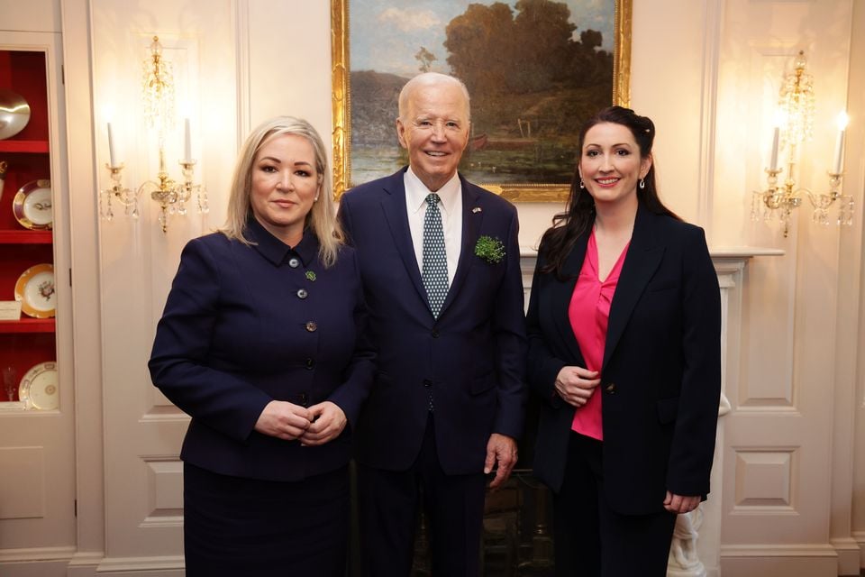 First Minister Michelle O’Neill and Deputy First Minister Emma Little-Pengelly meeting US President Joe Biden last year.