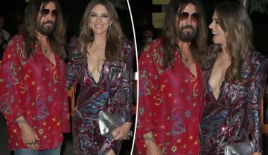 Billy Ray Cyrus and girlfriend Elizabeth Hurley have romantic date night in London to support Miley's new film