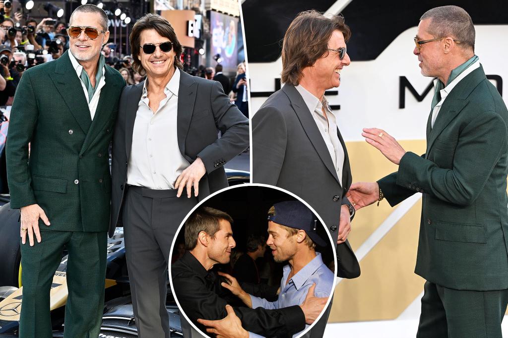 Brad Pitt and Tom Cruise reunite at 'F1' London premiere