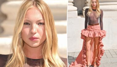 Lila Moss wears see-through top at Paris Fashion Week