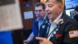 Traders work on the floor of the New York Stock Exchange on June 3, 2025. 