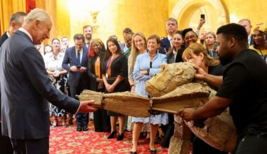 King Charles vs Gorilla: Puppet herd meets monarch in London to raise climate awareness