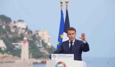 Campaigners lament ‘glaring omission’ of fossil fuels in Macron’s opening remarks at UN ocean summit