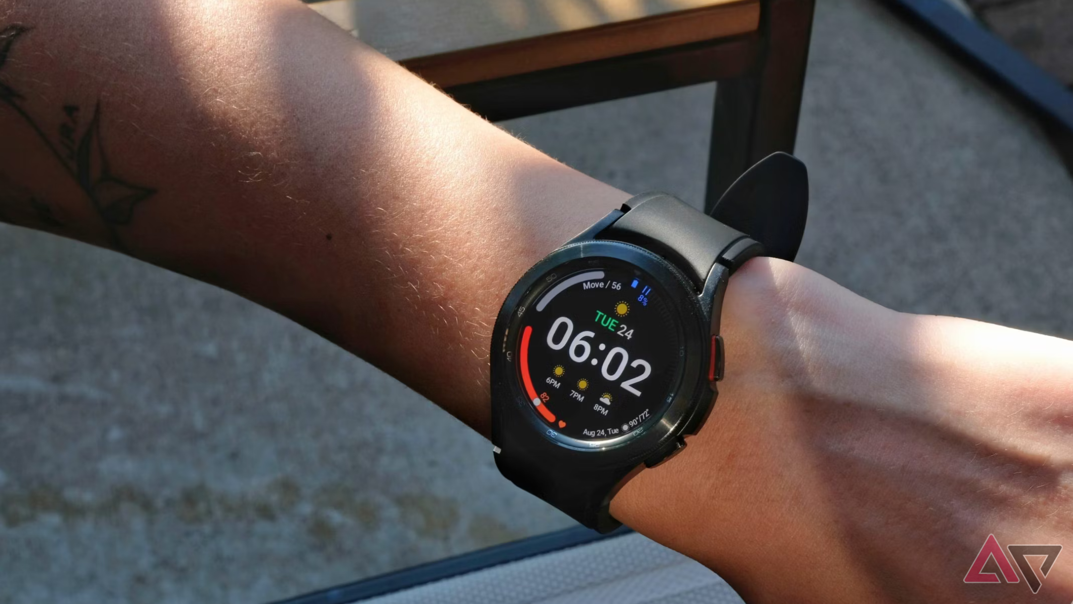person wearing Samsung Galaxy Watch 4 Classic