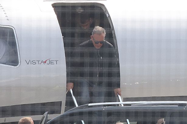 Bruce Springsteen arrives at Liverpool John Lennon Airport this afternoon ahead of gigs at Anfield stadium this week