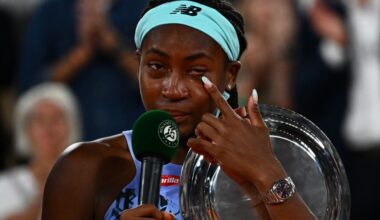 'Try to get through this' - Coco Gauff got so emotional at painful French Open loss she broke down in tears on stage