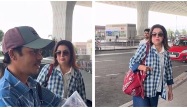 Farah Khan takes her cook Dilip on his first international flight; he distributes sweets to paparazzi at airport. Watch | Bollywood