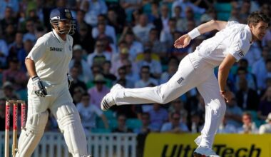 James Anderson and Sachin Tendulkar during a Test match