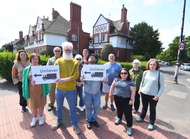 Local residents in Port Sunlight who want signs directing lorries going to Unilever and away from Port Sunlight
