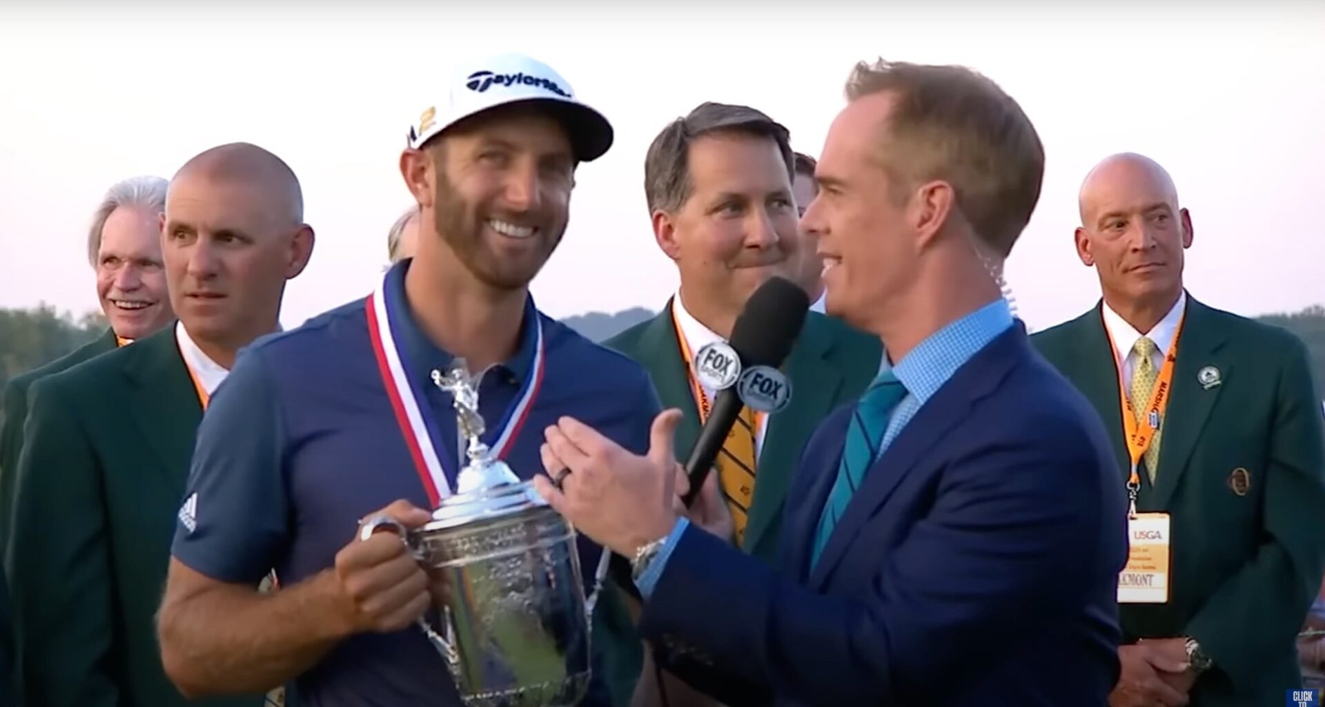 Crowd booed broadcaster’s question in Dustin Johnson’s US Open trophy interview after rules controversy