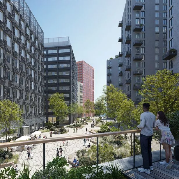 
An artist's impression of the proposed L&G development at an area known as Temple Island, south of Temple Meads station in Bristol.
