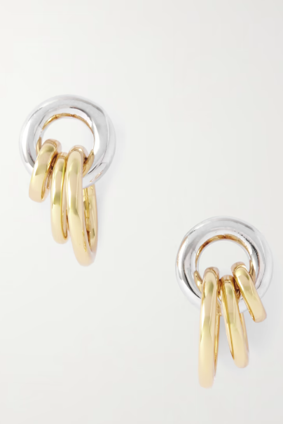Aria rhodium- and gold-plated recycled earrings