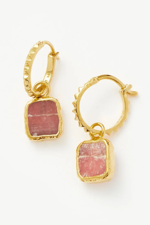 AS WORN BY KATE: Mini Pyramid Charm Hoop Earrings