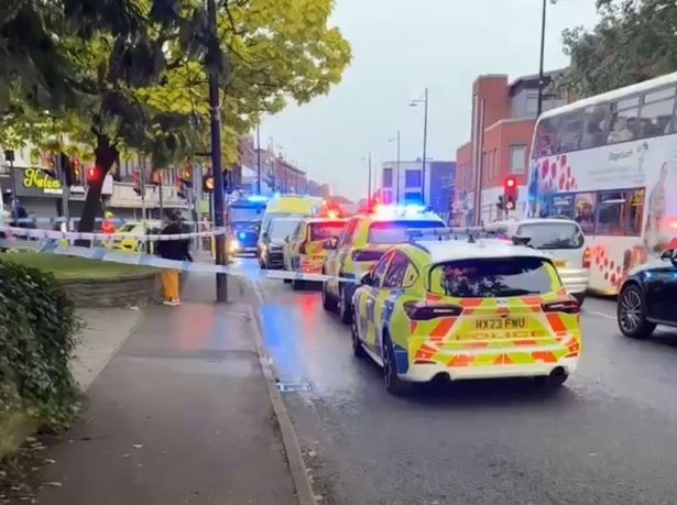 The police cordon following the fatal crash