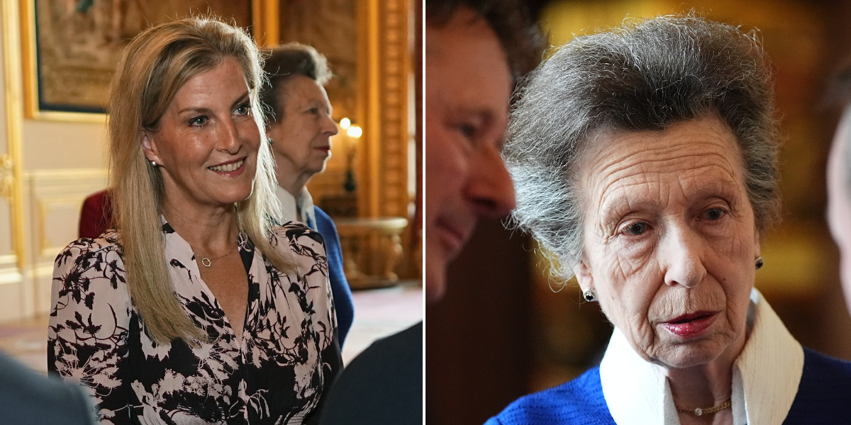 Duchess of Edinburgh and Princess Anne arrive at Windsor Castle to support King Charles