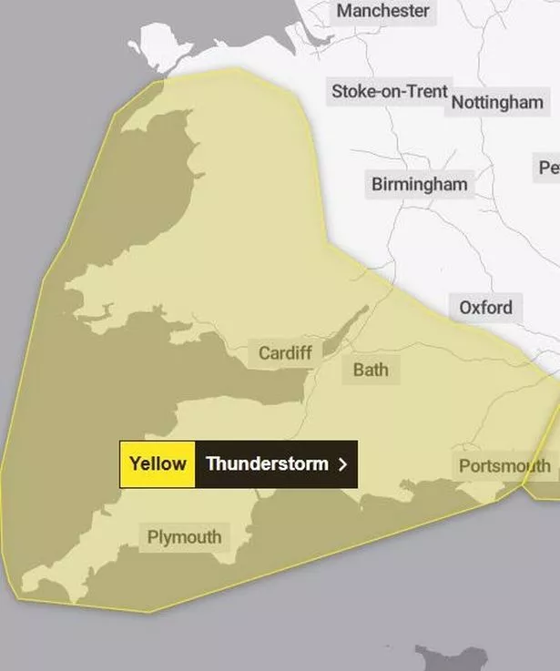 A thunderstorm weather warning was issued for today.