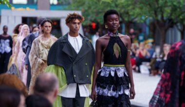 BCU fashion show in Ooozells Square in Brindleyplace, Birmingham