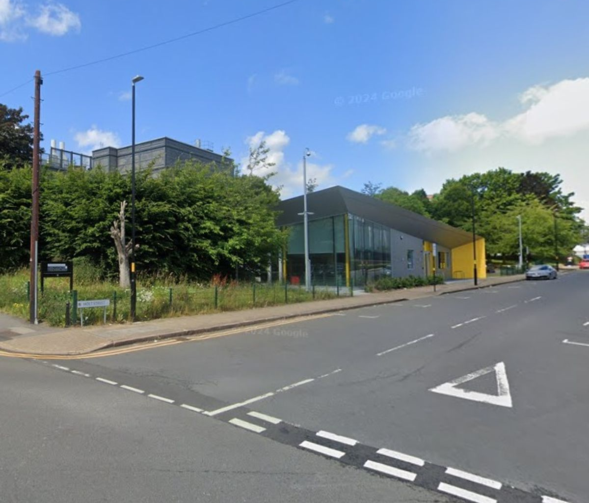 Holt Street at its junction with Lister Street in Birmingham city centre. Taken from Google Earth