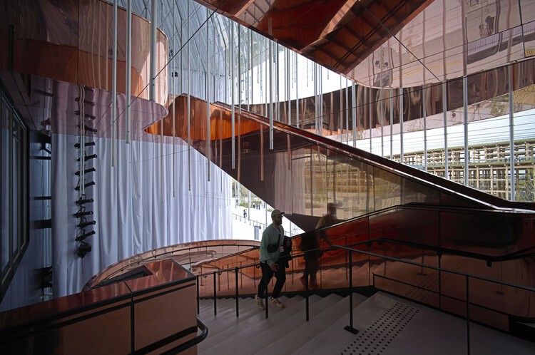France Pavilion at the Osaka World Expo 2025 / Carlo Ratti Associati + Coldefy - Interior Photography, Stairs, Wood, Glass, Steel