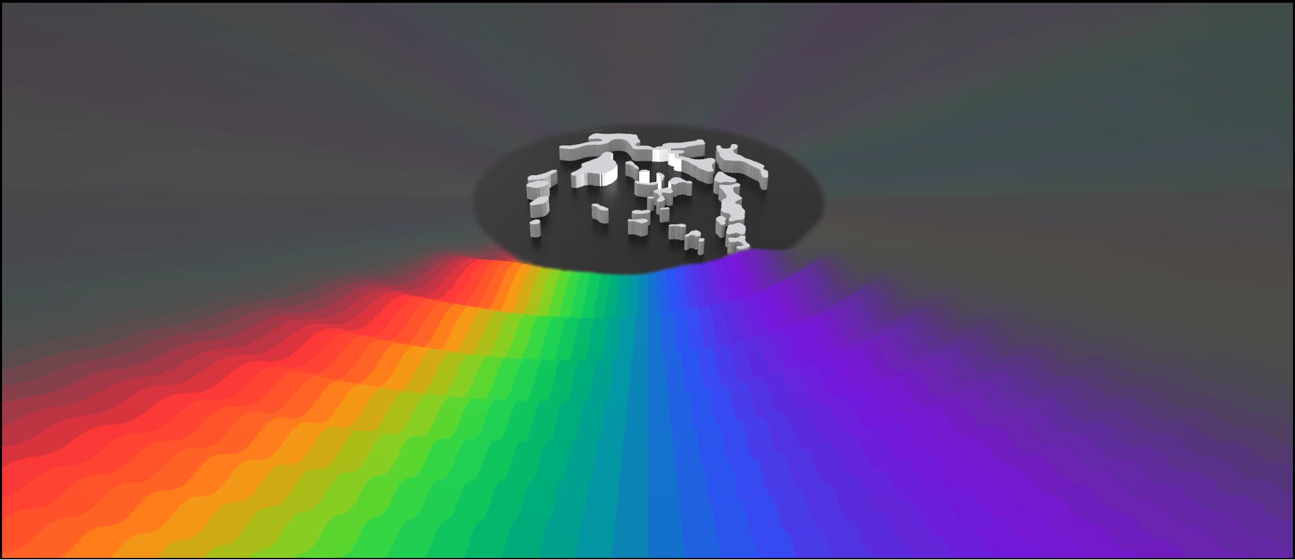 3D-printed device splits white noise into an acoustic rainbow without electricity