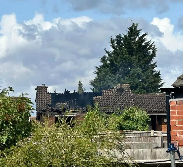 Five appliances and a hydraulic platform tackle a fire on Johnson Close, Hodge Hill