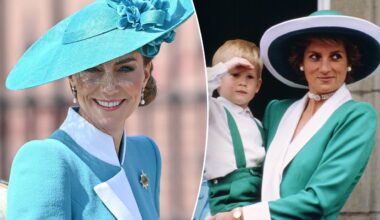 Kate wears Diana-inspired outfit and Queen Elizabeth's earrings at royal parade