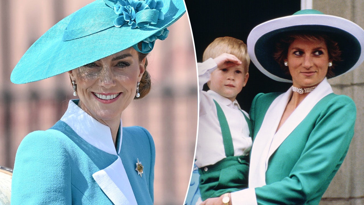 Kate wears Diana-inspired outfit and Queen Elizabeth's earrings at royal parade