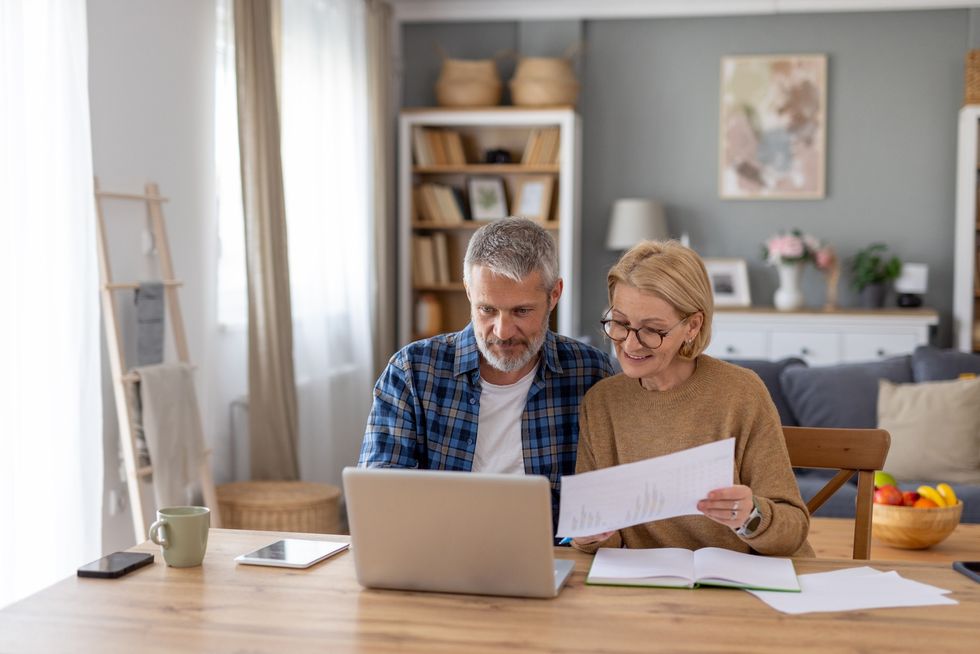 Couple at laptop