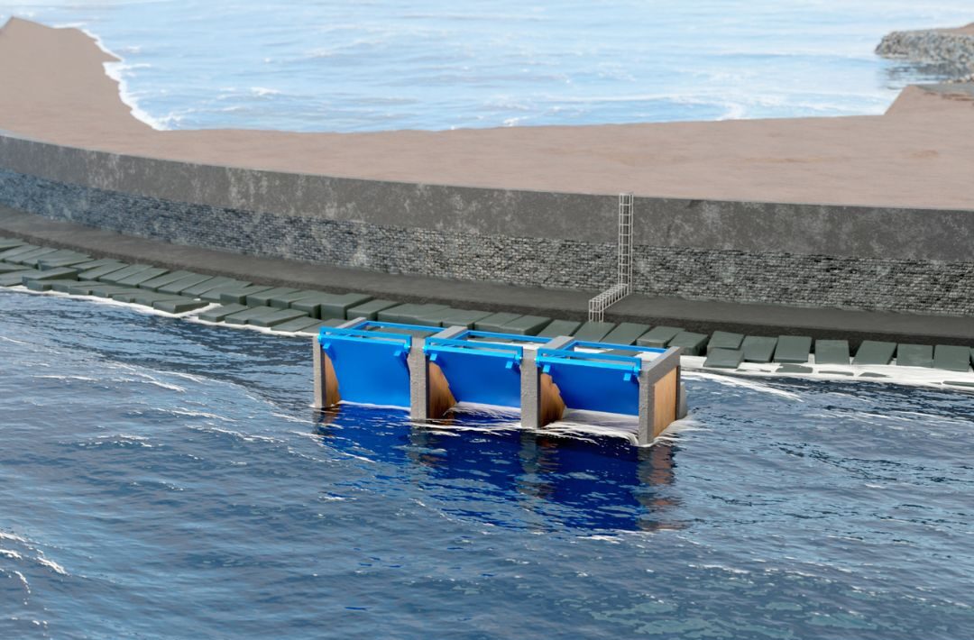 First full-scale wave-powered breakwater underway in France